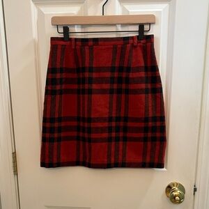 Vintage Plaid Burnt Orange Skirt